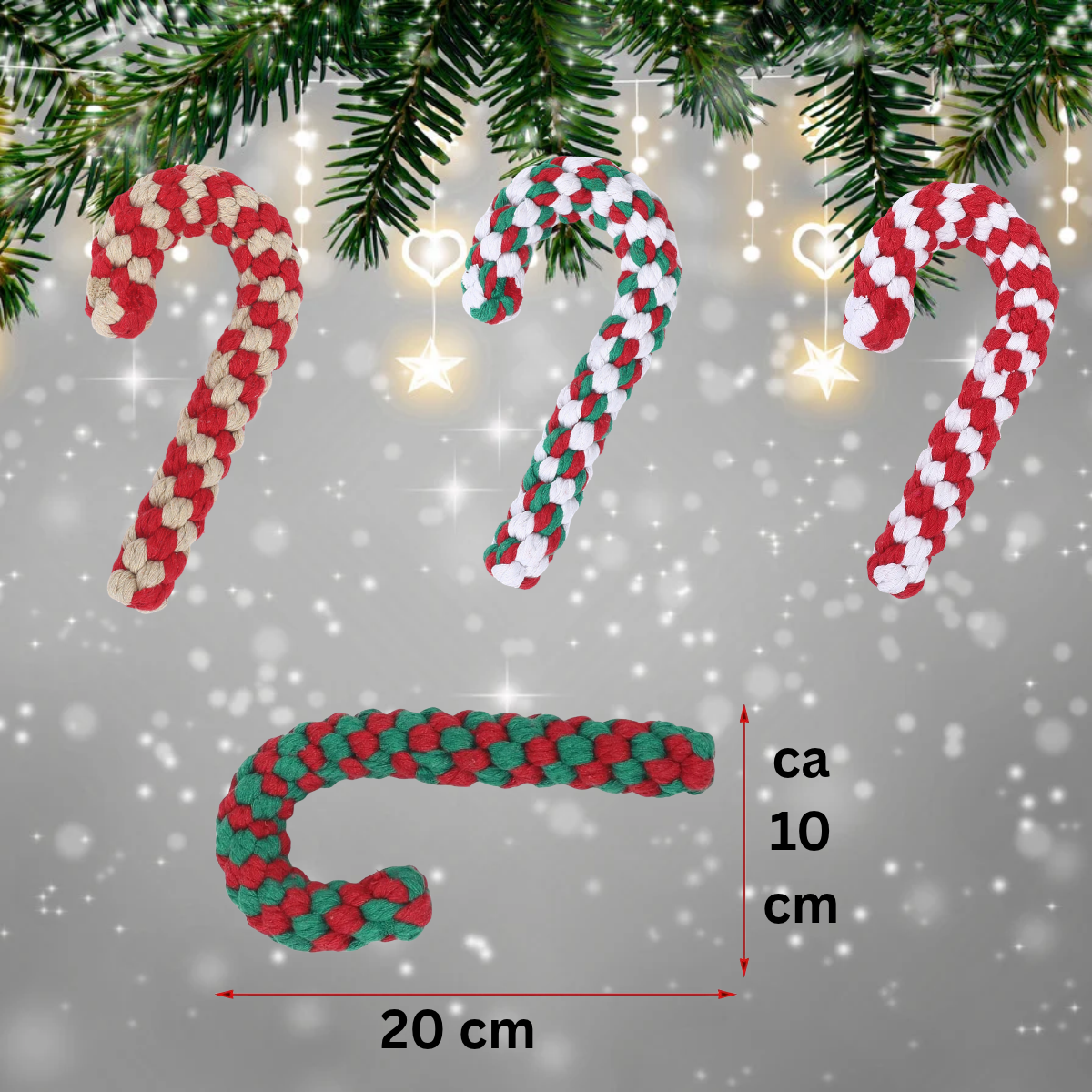 🎄 JulTass™ - Polkagrisleksak för Hund