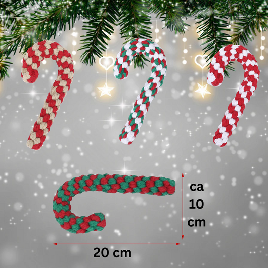 🎄 JulTass™ - Polkagrisleksak för Hund