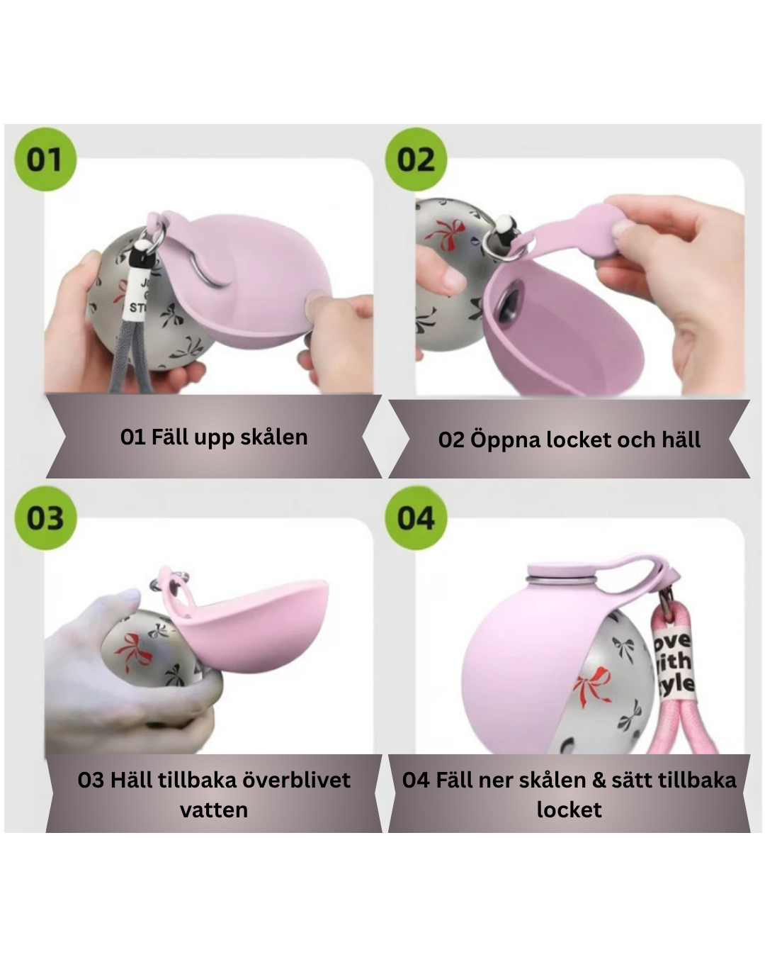 NordTass™ – Vattenflaska med integrerad skål för hund