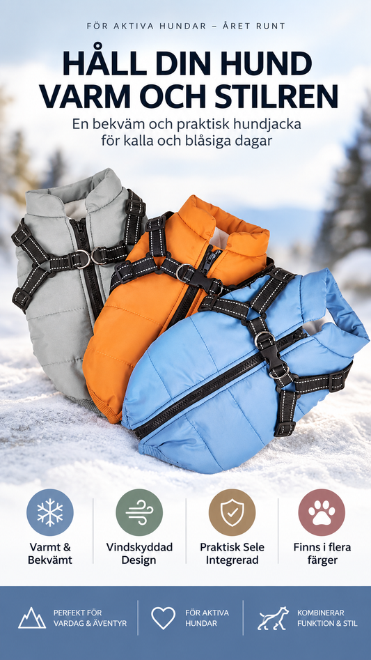 FrostPaw™ – Varm Hundjacka med Integrerad Sele